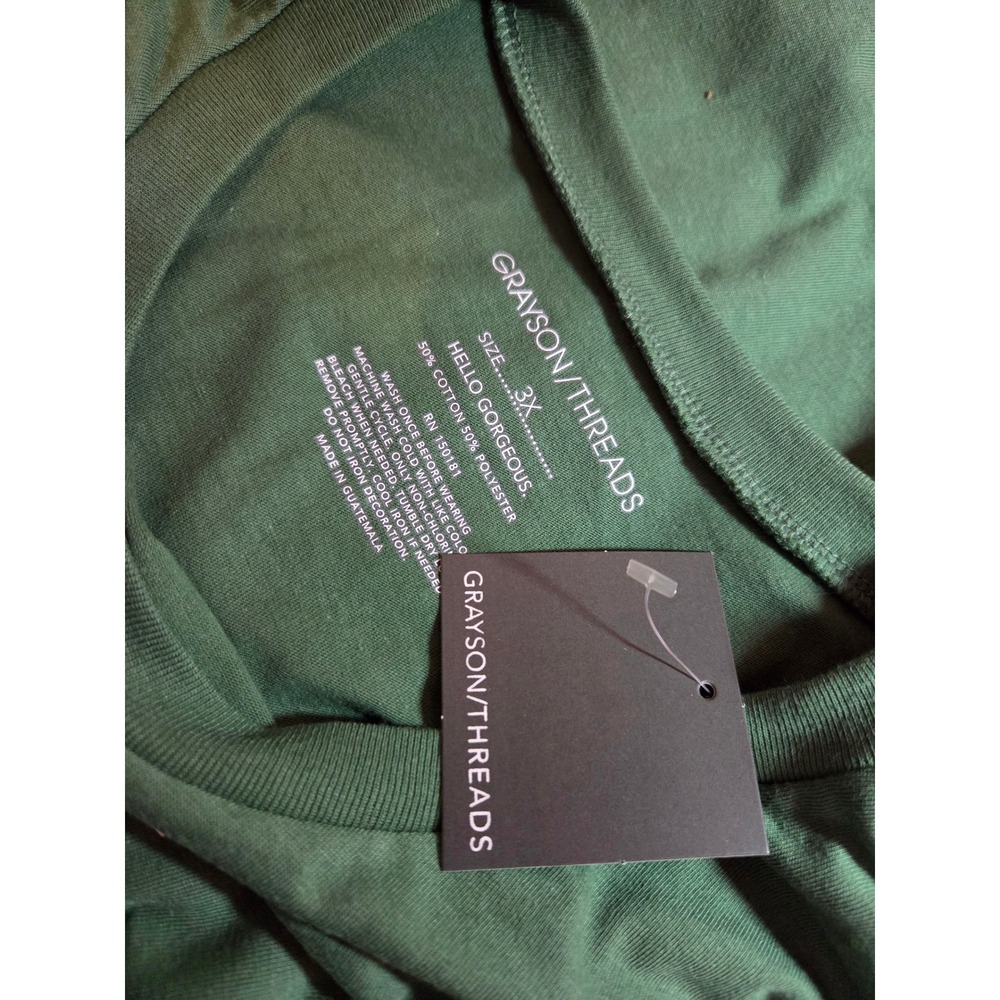 Grayson Threads Fifth Avenue Manhattan Graphic Tee Green Heather 3X NEW - Picture 4 of 6
